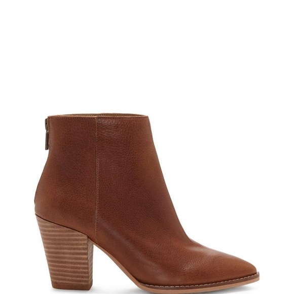 Lucky Brand Adalan Back Zip Dark Chocolate Brown Pointy Toe Block Heel Bootie - Picture 1 of 11